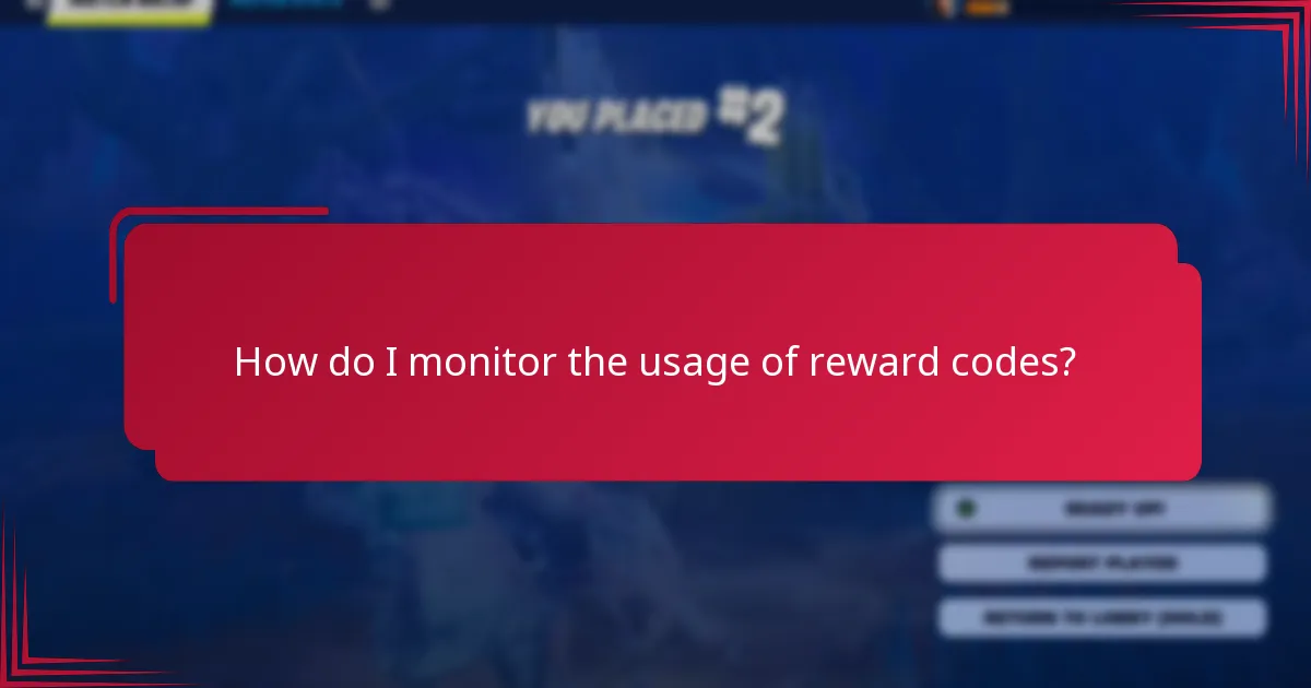 How do I monitor the usage of reward codes?