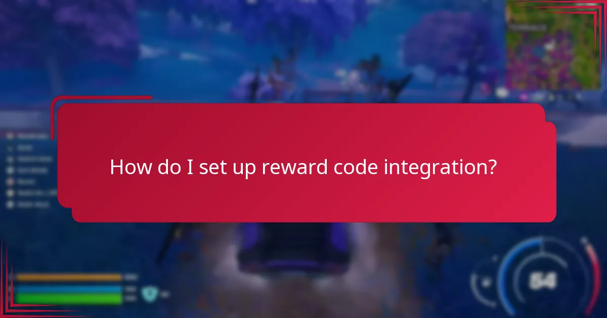 How do I set up reward code integration?