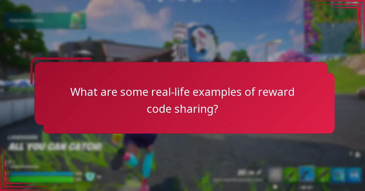 What are some real-life examples of reward code sharing?