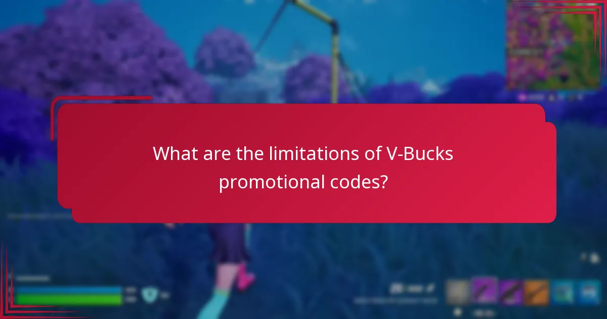 What are the limitations of V-Bucks promotional codes?