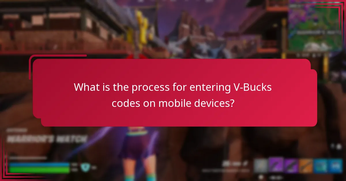 What is the process for entering V-Bucks codes on mobile devices?